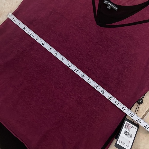 NWT Adrianna Papell Purple and Black Sheer Layer Sleeveless Tank Top size XL - Picture 7 of 10